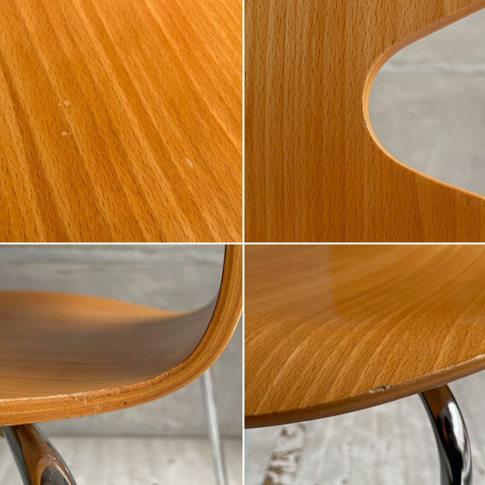 フリッツハンセン Fritz Hansen 3101 アントチェア 4本脚 ナチュラルビーチ材 ラッカー仕上げ アルネ・ヤコブセン 北欧家具 F ♪