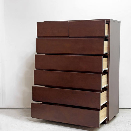 無印良品 MUJI 木製 チェスト 6段 7ドロワー W89㎝ バーチ材 ブラウン シンプルデザイン 廃盤 ●