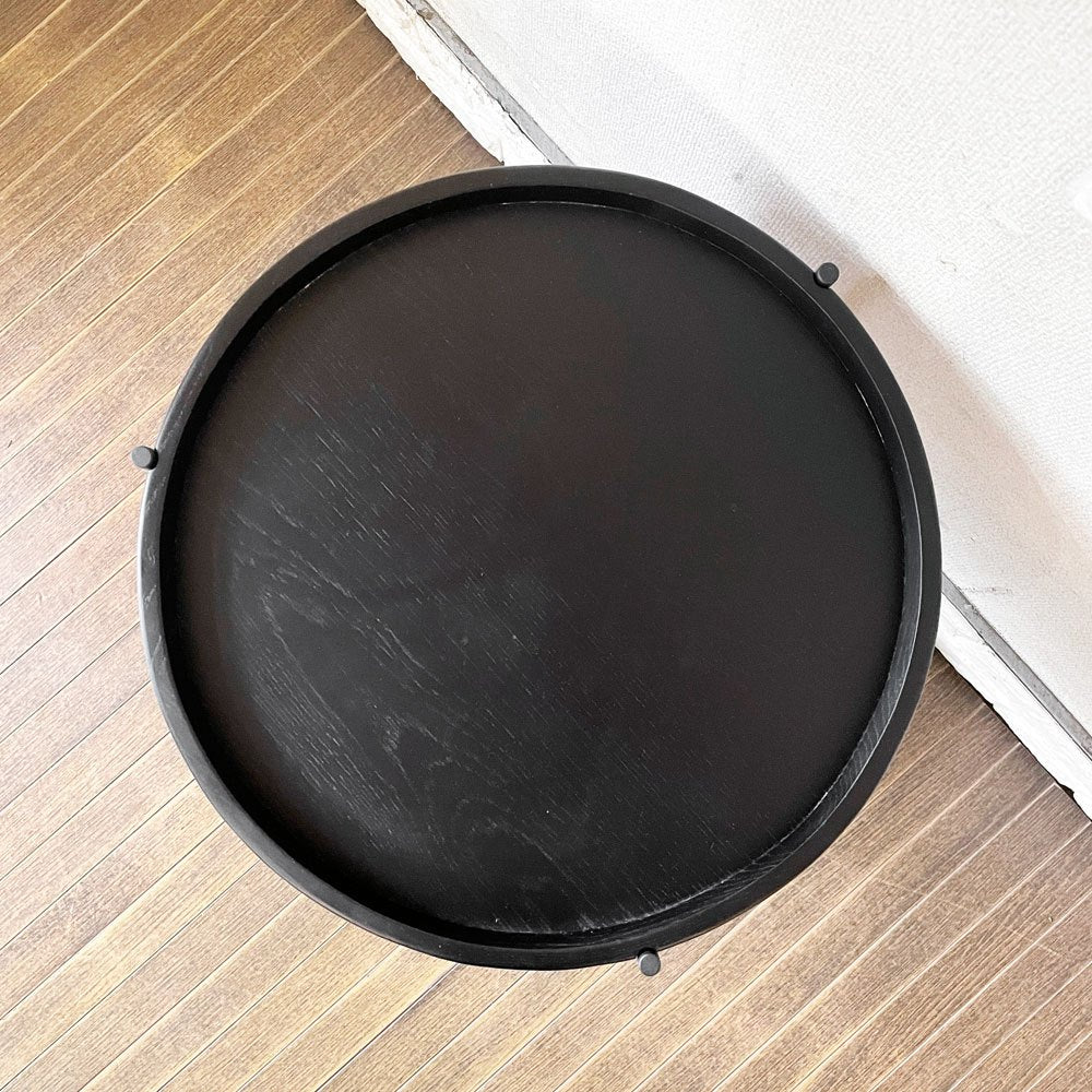 スケッチ Sketch フムラ HUMLA END TABLE エンドテーブル サイドテーブル オーク材 ブラック Φ45cm モートン・ゲオーセン デンマーク モーダエンカーサ 取扱 定価￥56,100- ◎