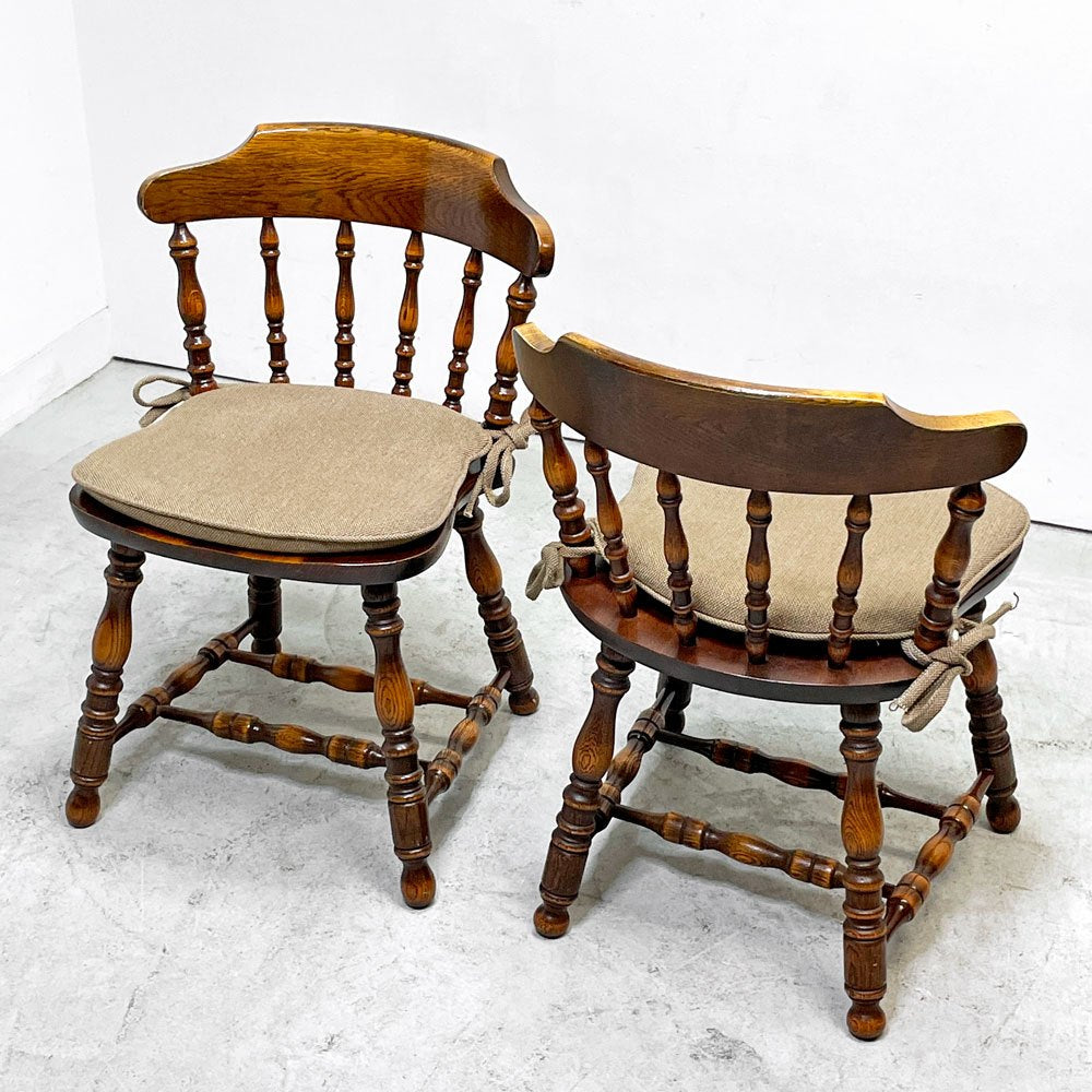 三越家具 ブルージュ Brugge カントリーハウス ダイニングチェア キャプテンチェア スポークバック ウィンザーチェア シートパッド付 カントリースタイル B ●