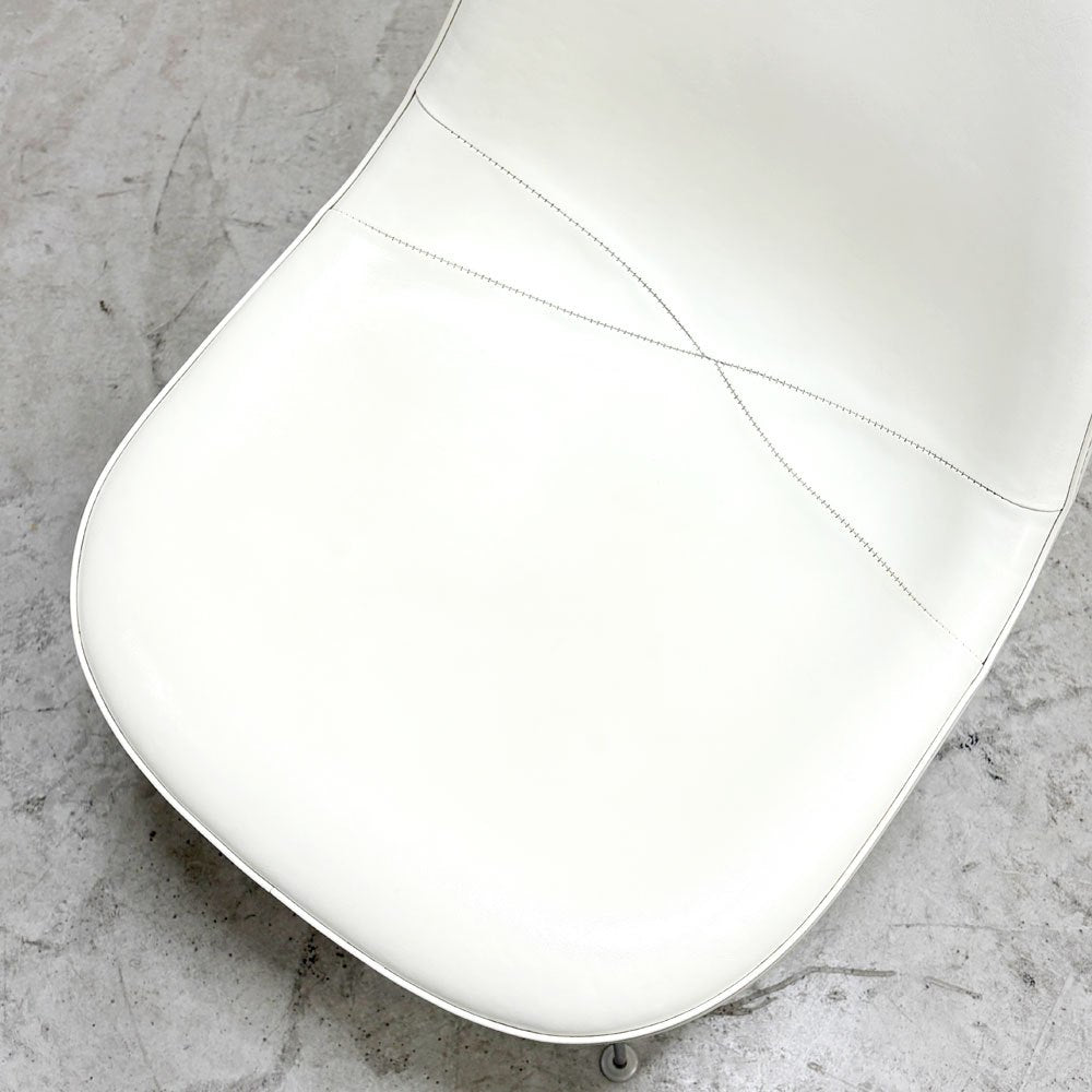 ハーマンミラー Herman Miller サイドシェルチェア サード 3rd FRP PVCレザー パーチメント ロータイプ エッフェルベース イームズ ビンテージ 現状品 ●