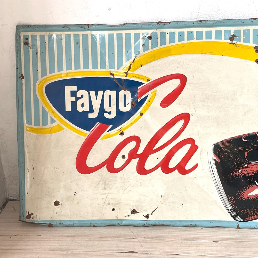 フィゴコーラ Faygo Cola FEFRESH-ABILITY メタルサイン ホーロー看板 琺瑯 60's USビンテージ コーク アドバタイジング★