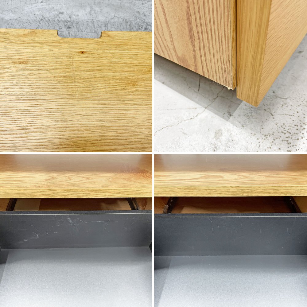 ロウヤ LOWYA TVボード AVボード オーク材 2ドロワー 2ドア W170cm ナチュラルモダン 日本製 〓