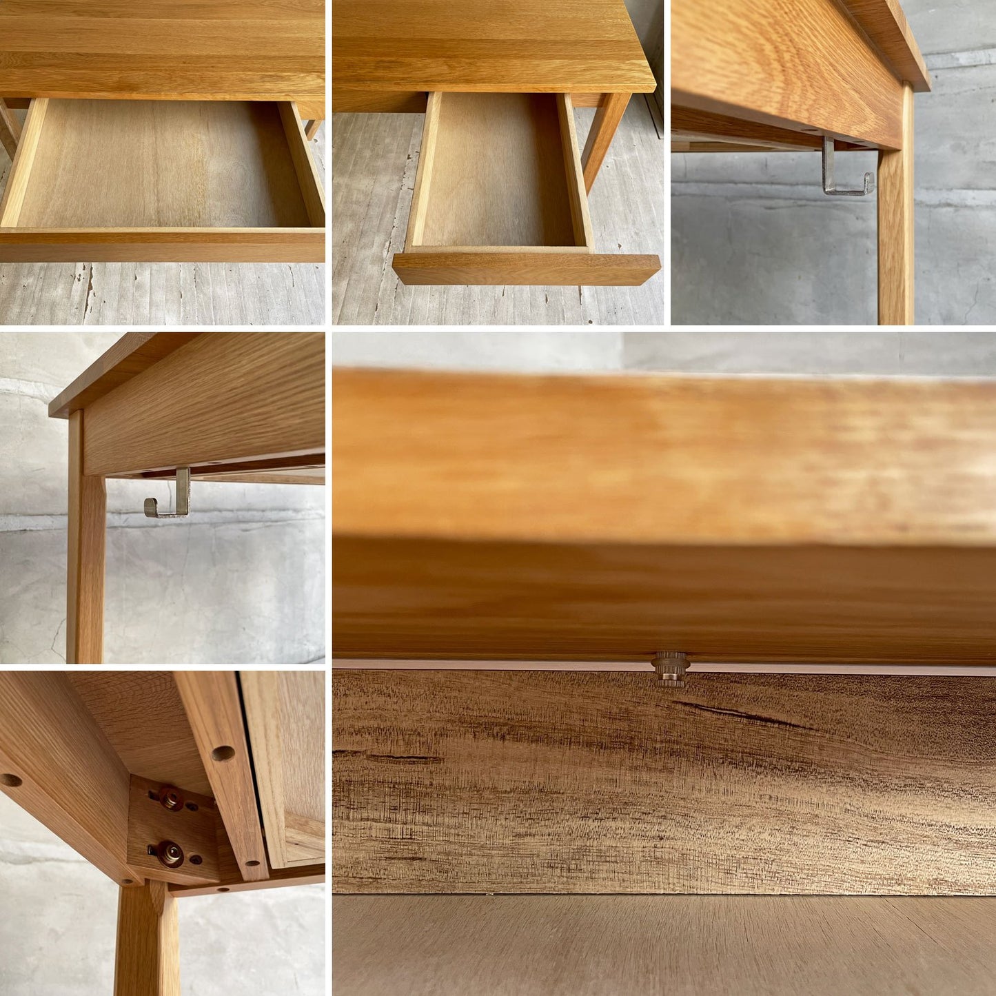 無印良品 MUJI オーク無垢材 パーソナルデスク 2ドロワー 引出し付き ワークテーブル ナチュラル ♪