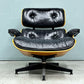 ハーマンミラー Herman Miller イームズラウンジチェア＆オットマン ブラックレザー ウォールナット C&Rイームズ ミッドセンチュリー 1999年製 ◎