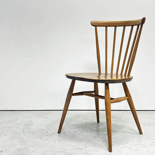 アーコール Ercol ボウバックチェア ファンバックチェア 5本タイプ エルム材 ブルーラベル＆カイトマーク有り 60's UKビンテージ vintage 英国 ●