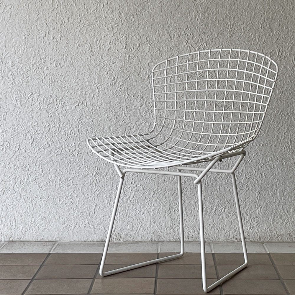 ノル Knoll 420 サイドチェア ワイヤーチェア ホワイト ハリー・ベルトイア Harry Bertoia ミッドセンチュリー 名作椅子 ◇