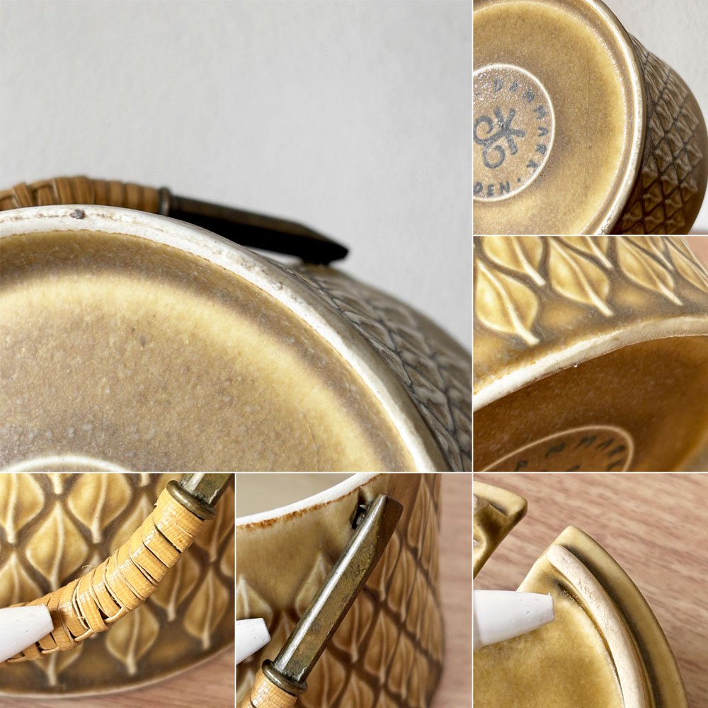 クロニーデン KRONJYDEN レリーフ Relief シュガーポット Sugar pot 蓋物 ケース イェンス・クイストゴー 北欧 ビンテージ 希少 ◇