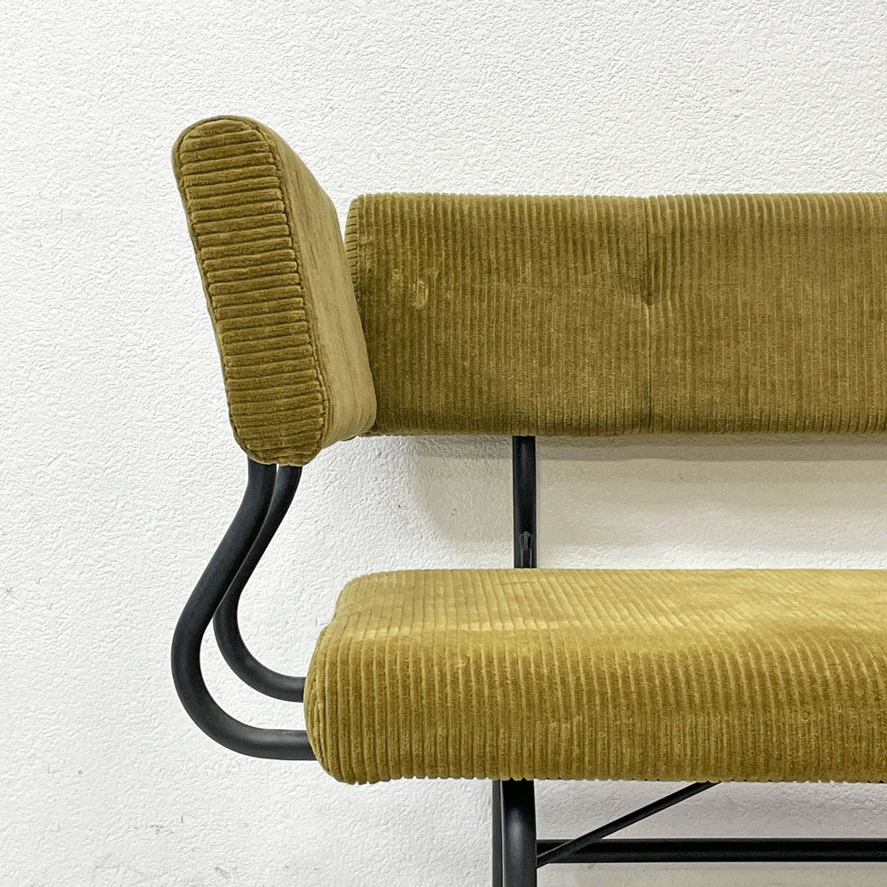 ジャーナルスタンダードファニチャー journal standard Furniture パクストン LDベンチ PAXTON LD BENCH ベンチバックレスト アームパーツ付 アンバー コーデュロイ ●