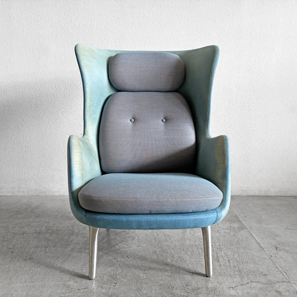 フリッツハンセン Fritz Hansen ロオチェア RO JH1 ラウンジチェア ファブリック Faded Denim Blue アルミベース ハイメ・アジョン 現行定価￥526,680以上 〓
