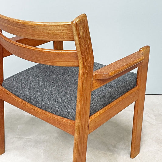 辻木工 TSUJI MOKKO チーク材 ダイニング アームチェア ファブリック張替済み ビンテージ vintage 北欧スタイル A ◎