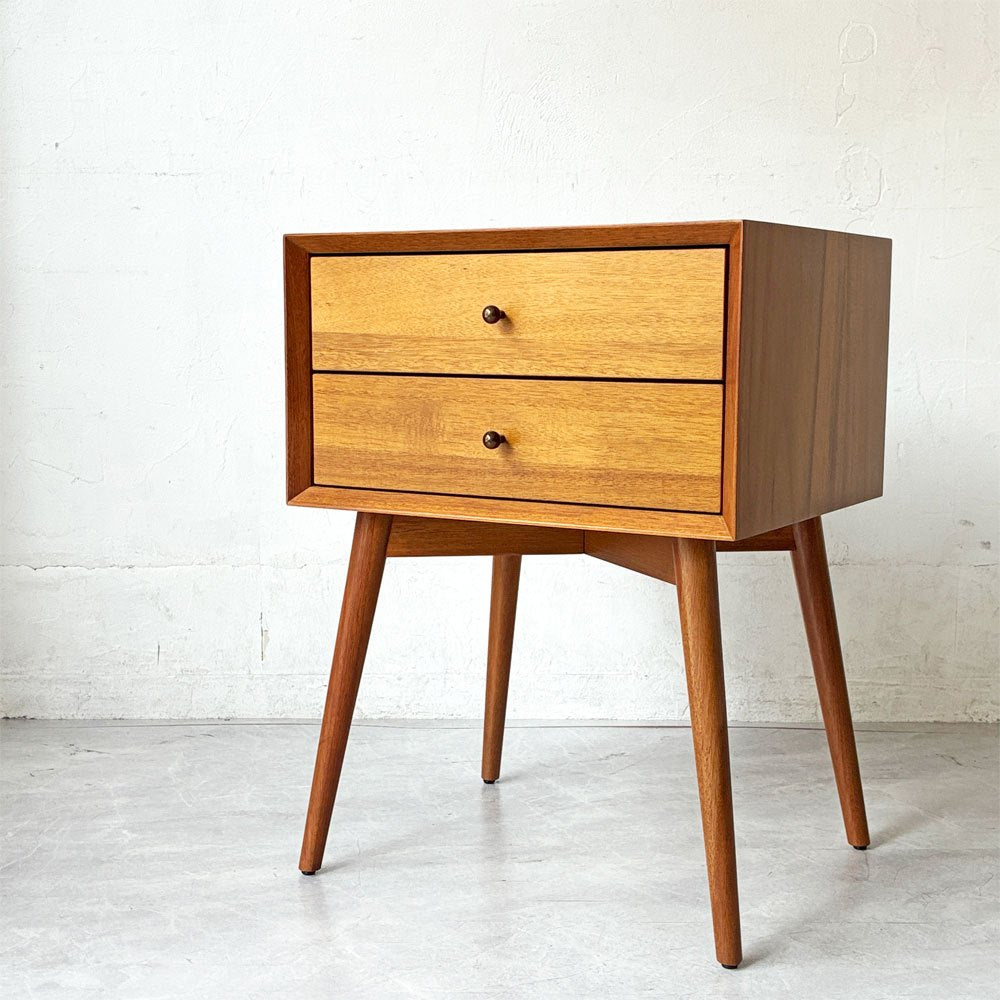 ウエストエルム West Elm ミッドセンチュリー ナイトスタンド Mid-Century Nightstand ナイトテーブル H62cm 美品  ★