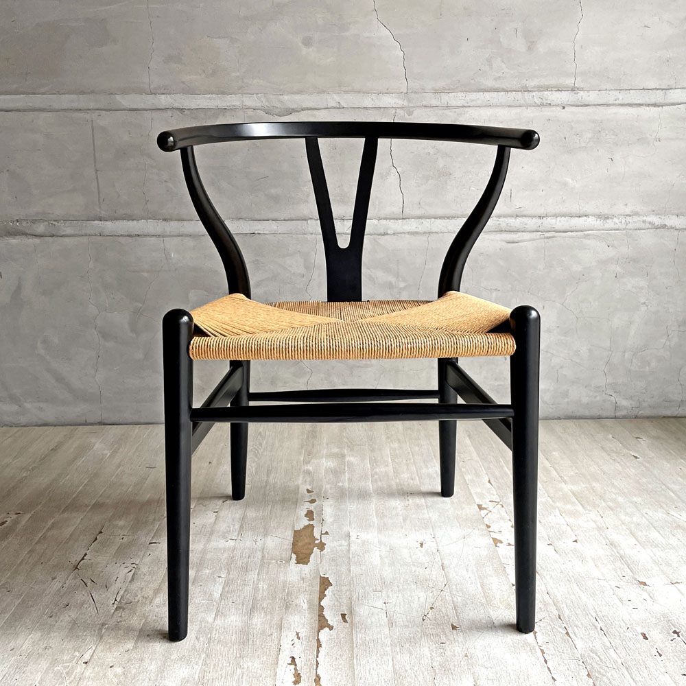 カールハンセン＆サン Carl Hansen & Son CH24 Yチェア ブラックラッカー ビーチ材 ペーパーコード ハンス・J・ウェグナー デンマーク 北欧家具 日本仕様 座面張替済  B ♪