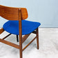 北欧ビンテージ Scandinavian vintage ダイニングチェア チーク材 ファブリック ブルー 北欧家具 ◎