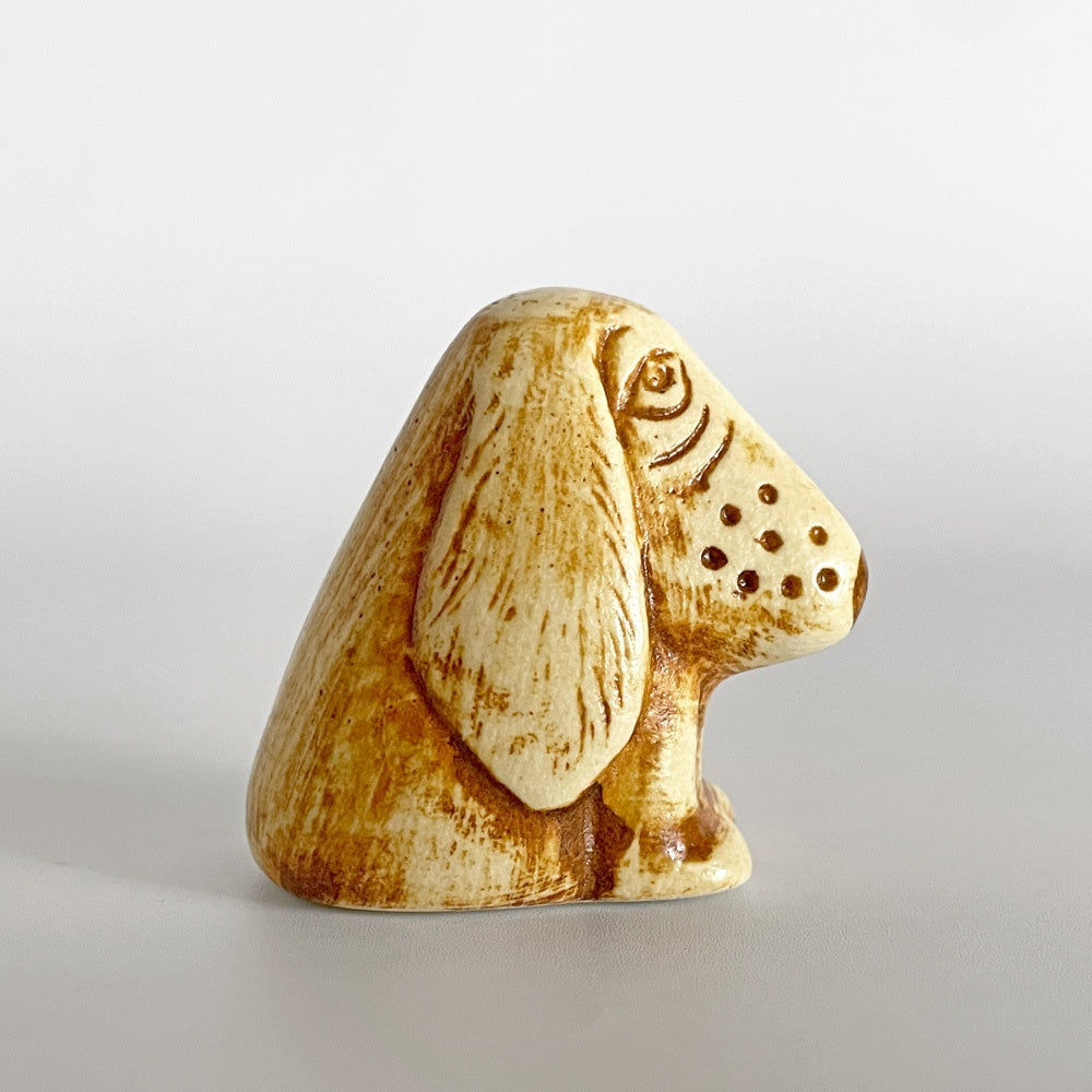 グスタフスベリ GUSTAVSBERG リサラーソン Lisa Larson ミニ ズー バセットハウンド フィギュリン ブラウン 陶器 2011年 ハンドメイド スウェーデン 北欧雑貨 ■