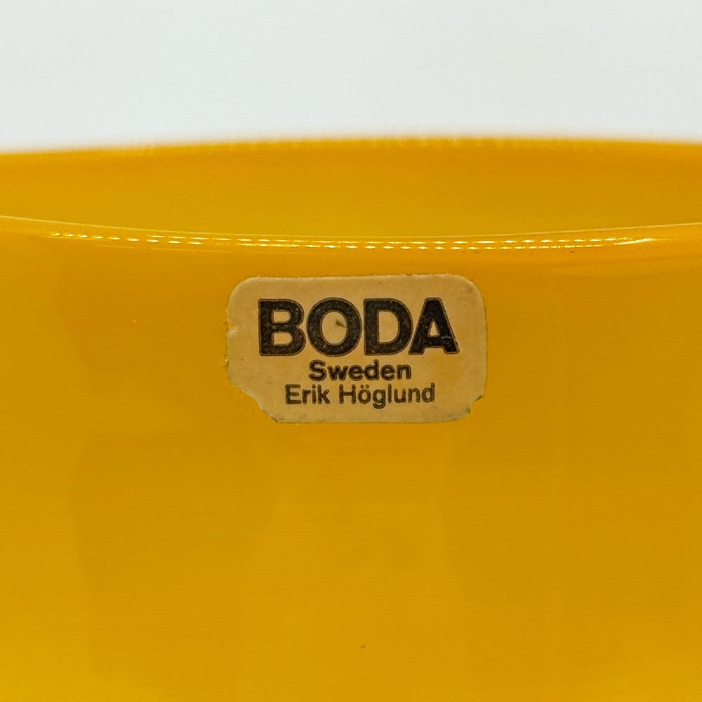 ボダ BODA フラワーベース オレンジ エリック・ホグラン Erik Höglund ハンドサイン入り 花瓶 H11cm ガラス ビンテージ スウェーデン 北欧雑貨 ●
