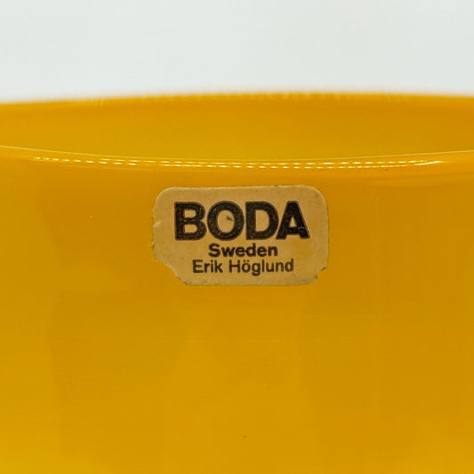 ボダ BODA フラワーベース オレンジ エリック・ホグラン Erik Höglund ハンドサイン入り 花瓶 H11cm ガラス ビンテージ スウェーデン 北欧雑貨 ●