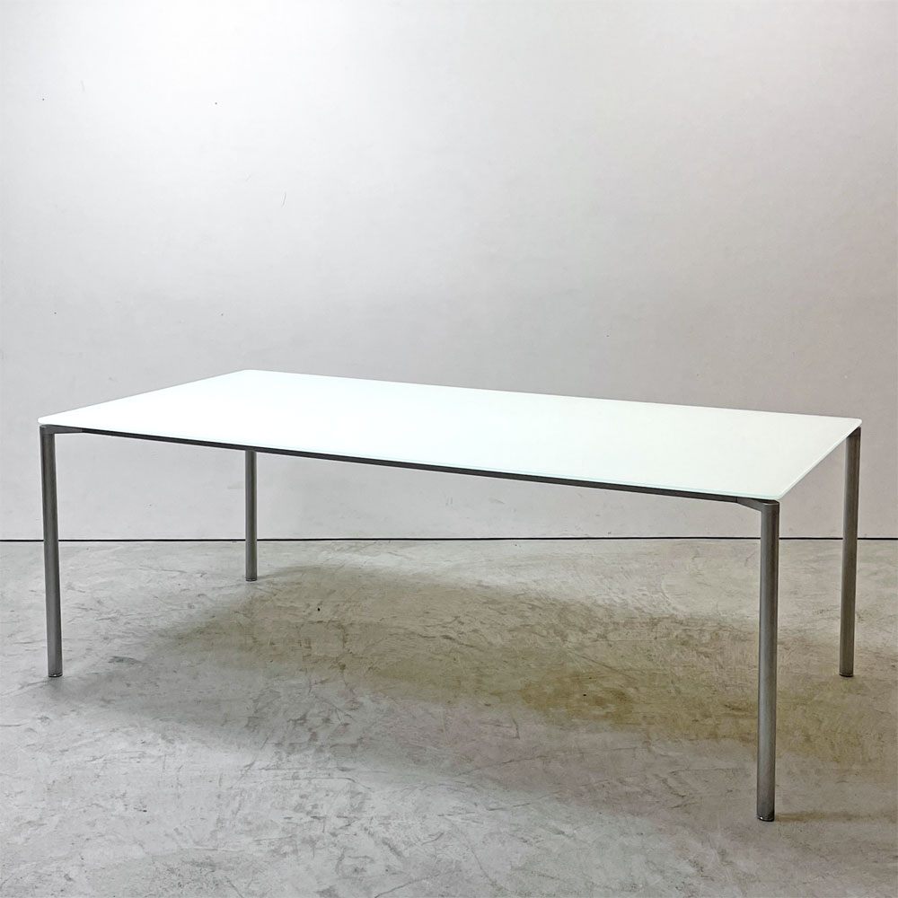 フリッツハンセン Fritz Hansen プラーノ PLANO ダイニングテーブル W200×D100cm ガラス天板 裏面焼付塗装 北欧 デンマーク モダンデザイン ●