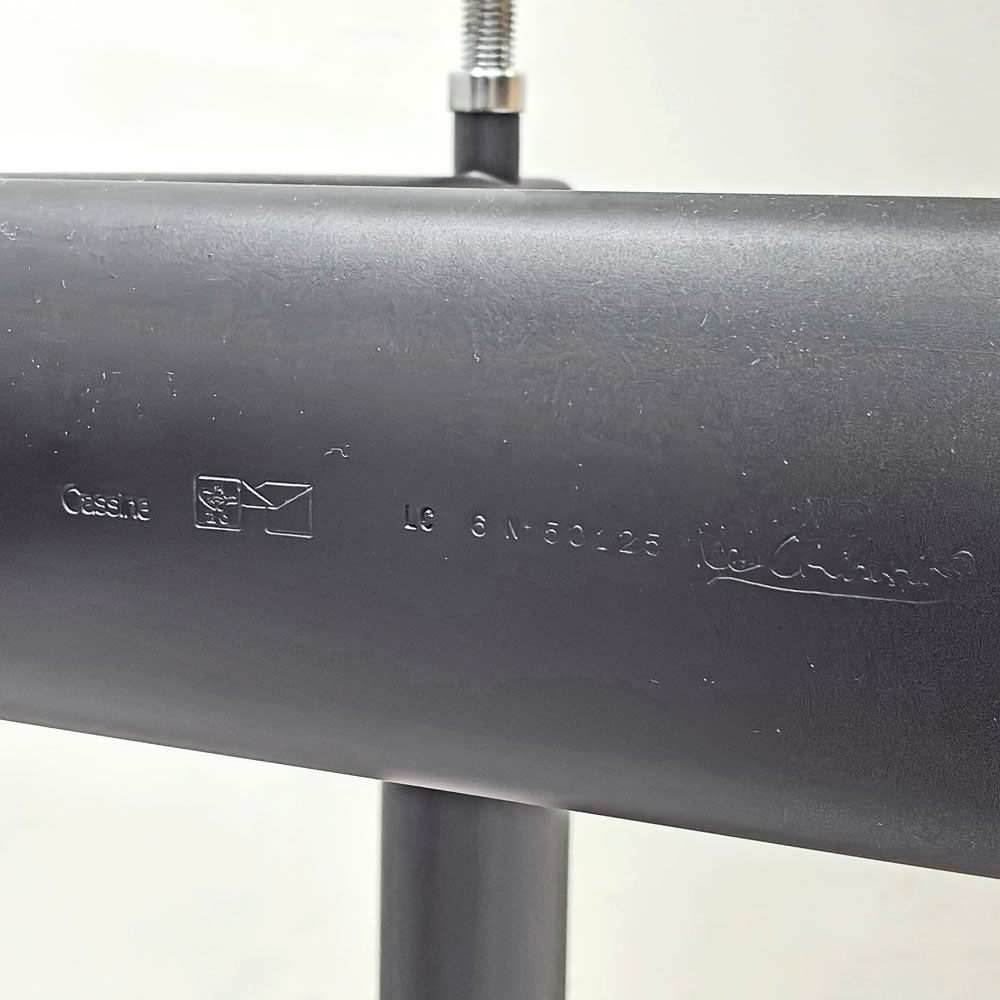 カッシーナ Cassina ル・コルビジェ LC6 ダイニングテーブル ターブル テューブ ダヴィオン テーブル 6 TABLE TUBE D’AVION テクスチャーガラス天板 ブラック ●