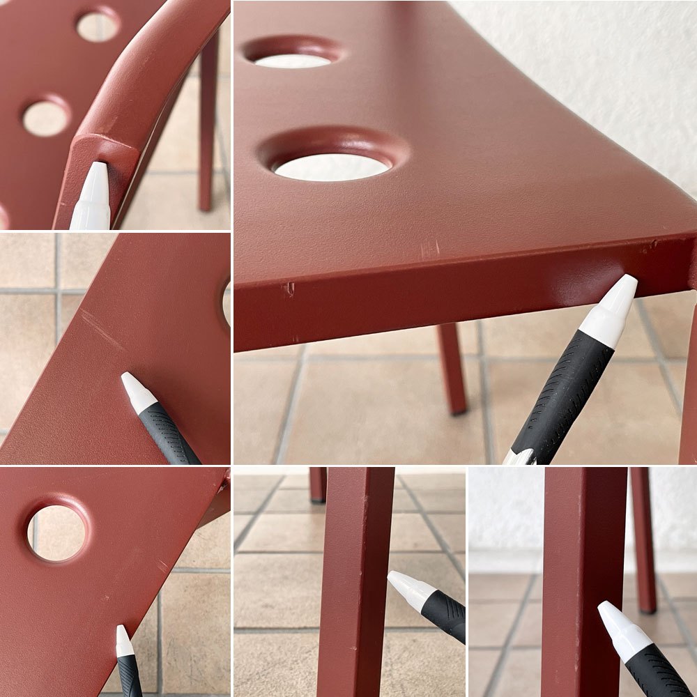 ヘイ HAY バルコニーチェア BALCONY CHAIR 屋外用 ダイニングチェア アームレス スタッキング スチール アイアンレッド 北欧 デンマーク 定価44,000円 B ◇