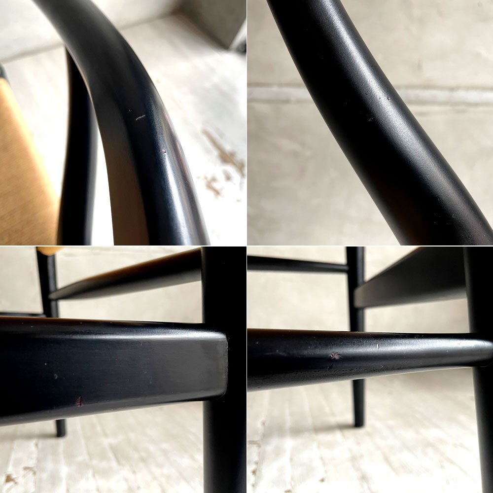 カールハンセン＆サン Carl Hansen & Son CH24 Yチェア ブラックラッカー ビーチ材 ペーパーコード ハンス・J・ウェグナー デンマーク 北欧家具 日本仕様 座面張替済  B ♪