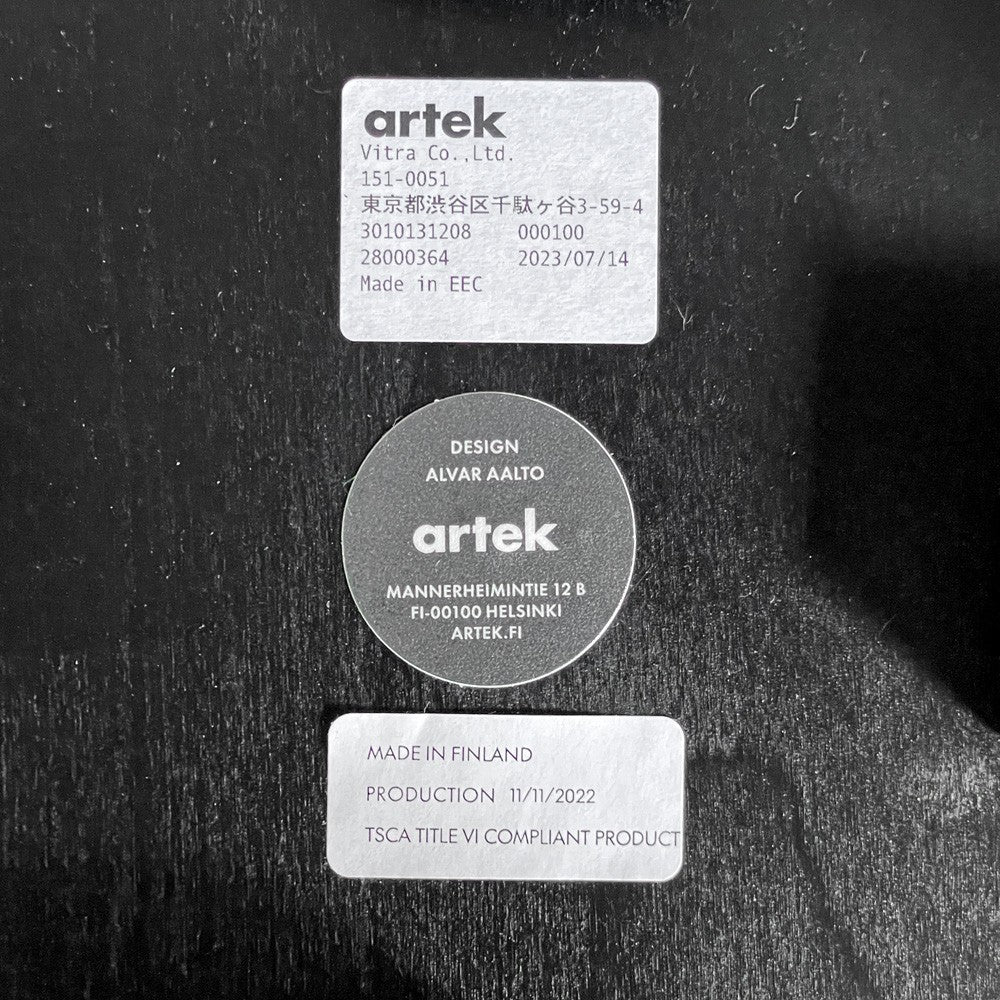 アルテック artek スツール60 E60 オールブラック ラッカー バーチ無垢材 4本脚 アルヴァ・アアルト フィンランド 北欧家具 ■