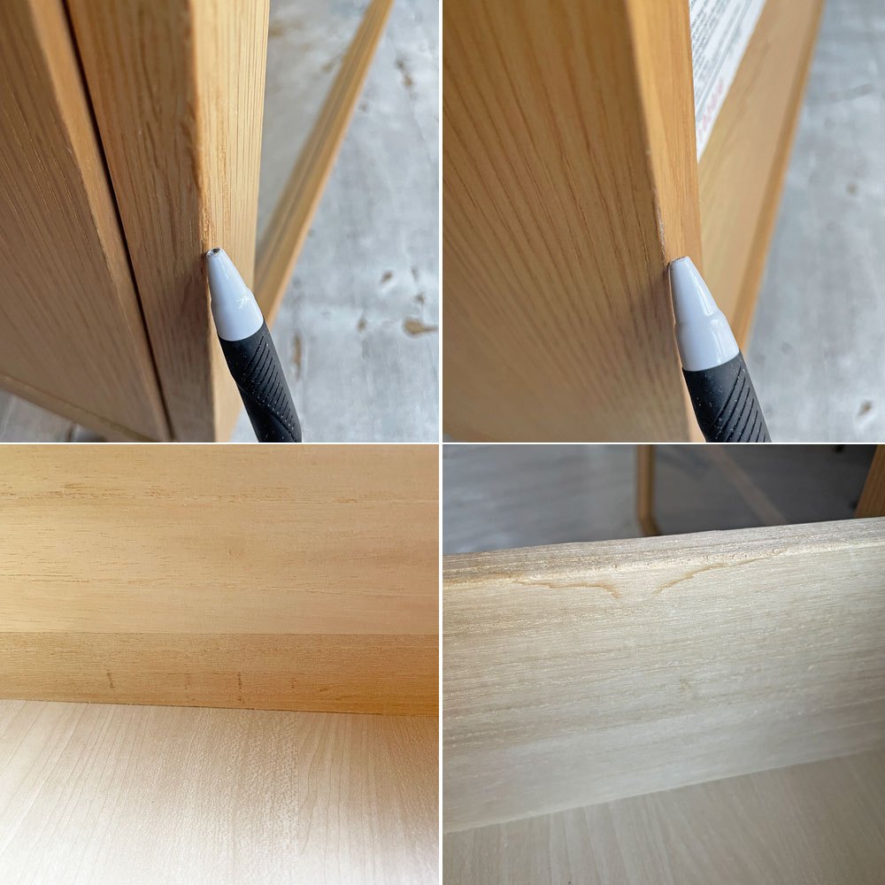 無印良品 MUJI オーク材 AVラック AVボード テレビ台 ガラス扉 ドロップダウン扉 抽斗2杯 W110cm ナチュラル シンプルデザイン 廃番 ♪