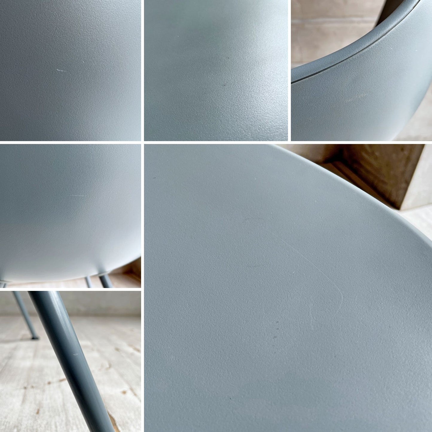 フリッツハンセン Fritz Hansen ドロップチェア DROP ダイニングチェア ストームブルー 脚塗装 プラスチック スチールパイプ アルネ・ヤコブセン デンマーク 廃番カラー 現行定価￥55,880- ♪
