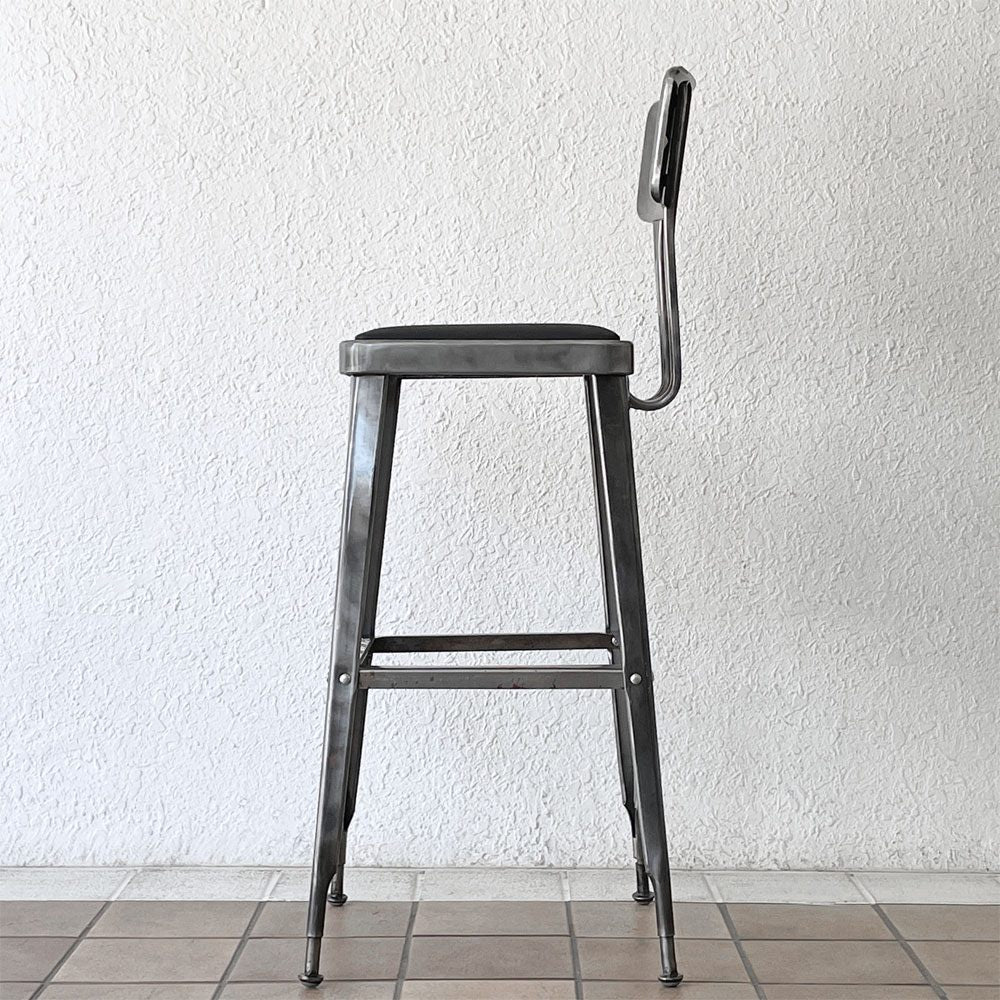 ダルトン DULTON スタンダードバーチェア Standard bar chair RAW スチール×ビニールレザー USビンテージスタイル 定価34,100円 A ◇