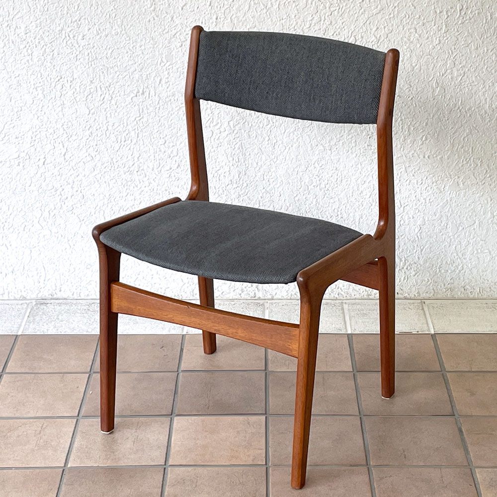 NOVA Mobler ビンテージ チーク材 ダイニングチェア ファブリックシート Vintage 北欧家具 デンマーク ◇