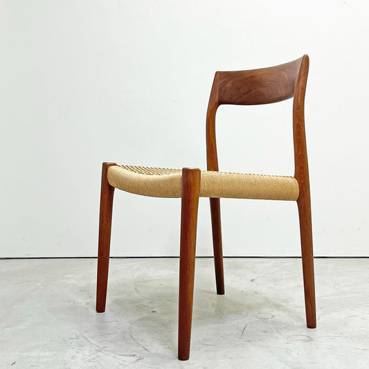 JLモラー J.L.Moller Model No.77 ダイニングチェア チーク材 ペーパーコード ニールス・O・モラー デンマーク ビンテージ 北欧家具 ●