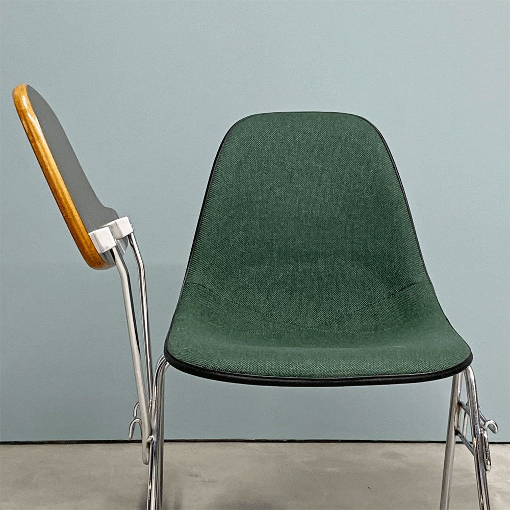 ハーマンミラー Herman Miller サイドシェルチェア セカンド 2nd ビンテージ アプホルスター スクールベース 肘掛けテーブル付 イームズ ミッドセンチュリー A ◎