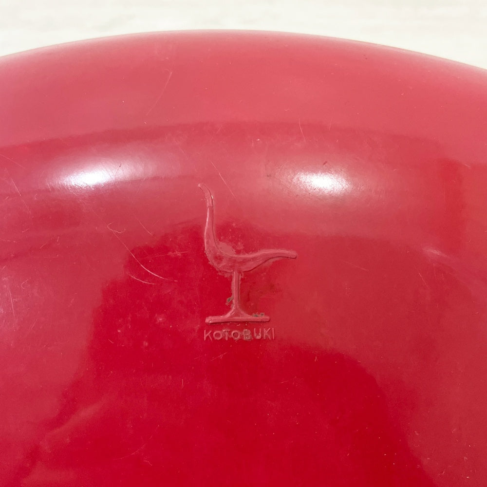 コトブキ KOTOBUKI 柳宗理 FRP サイドチェア 別注 レッドシェル オリジナルファブリック スタッキング ジャパニーズミッドセンチュリー ビンテージ LowタイプB ●