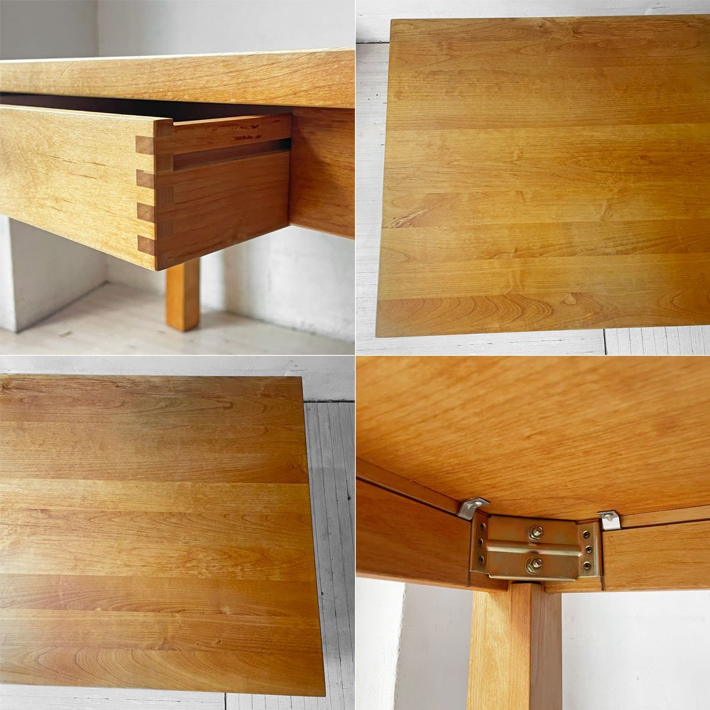 イクスス ikususu FURNITURE ダイニングテーブル アルダー材 W130cm 抽斗1杯 北欧デザイン ナチュラルモダン 定価￥205,700- ★