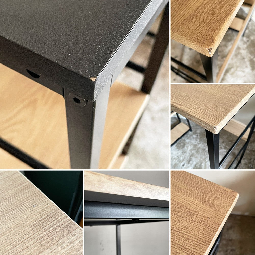 ニッセン nissen ダストボックス上キッチンカウンター 作業台 ブラック×ナチュラル 定価¥13,090- ■