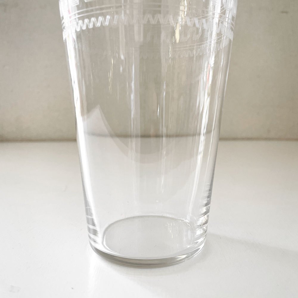 オールドバカラ Baccarat グレック Grecque ゴブレット タンブラーグラス H14cm エッチング ギリシャ模様 クリスタルガラス フランスビンテージ B ◎