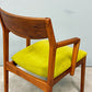 木蔵 BOKURA ピーチェア P chair ハーフアーム ダイニングチェア ウォールナット ファブリックシート イエローグリーン 北欧モダン 定価￥43,890- B ◎