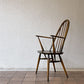 アーコール Ercol クエーカーチェア アームチェア ハイバック オールドコロニアル ブラウン エルム材 × ビーチ材 UKビンテージ 英国家具 ◇