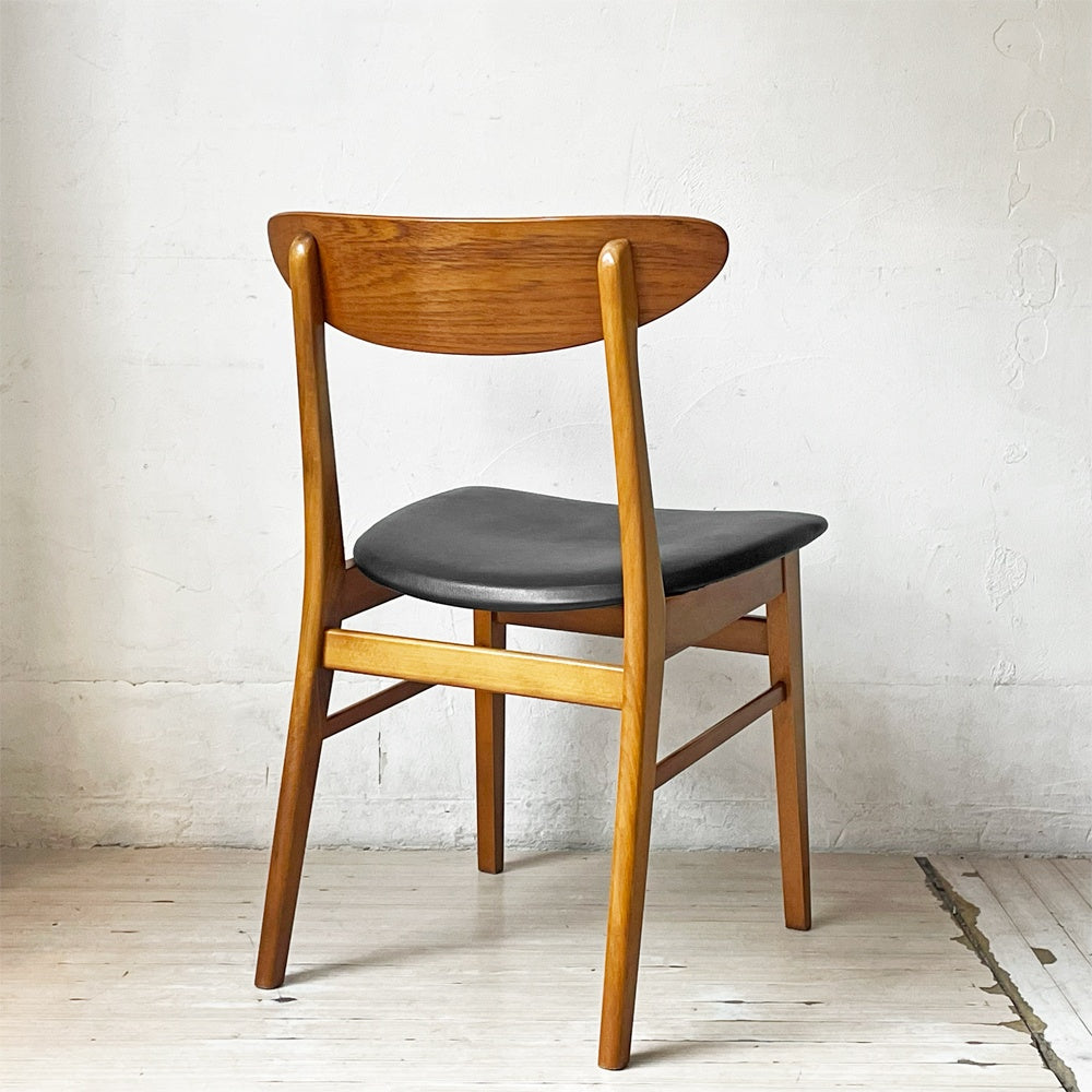 ファーストラップ FARSTRUP サイドチェア No.210 ダイニングチェア チーク材×ビーチ材 レザー デンマーク 北欧ビンテージ ★