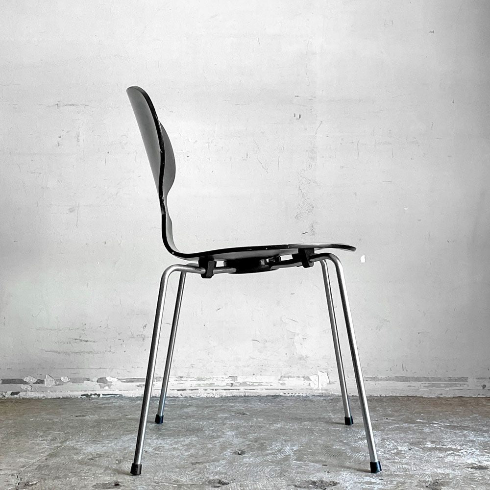 フリッツハンセン Fritz Hansen アントチェア アリンコチェア ブラックラッカー プライウッド 4本脚 アルネ・ヤコブセン Arne Jacobsen デンマーク 北欧 ビンテージ ■