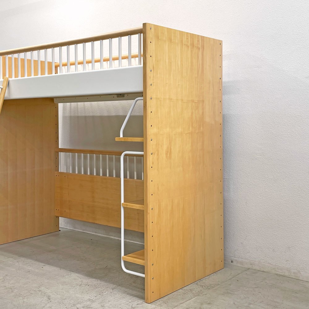 アクタス ACTUS テンポ ロフトベッド Tempo loft bed キッズベッド メイプル材 3段シェルフ付き 定価￥289,300- 〓