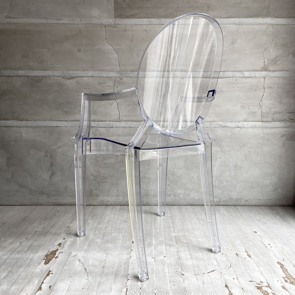 カルテル Kartell ルイゴースト LouisGhost アームチェア クリスタル スタッキング フィリップ・スタルク Philippe Starck イタリア 定価￥69,700- B♪