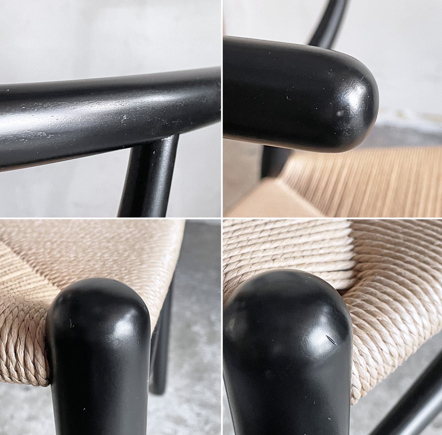 カールハンセン&サン Carl Hansen&Son CH24 Yチェア ブラックラッカー × ナチュラルペーパーコード ビーチ材 ハンス J. ウェグナー 座面高42cm フルリペア品 ■