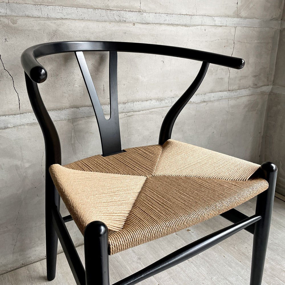 カールハンセン＆サン Carl Hansen & Son CH24 Yチェア ブラックラッカー ビーチ材 ペーパーコード ハンス・J・ウェグナー デンマーク 北欧家具 日本仕様 座面張替済  A ♪