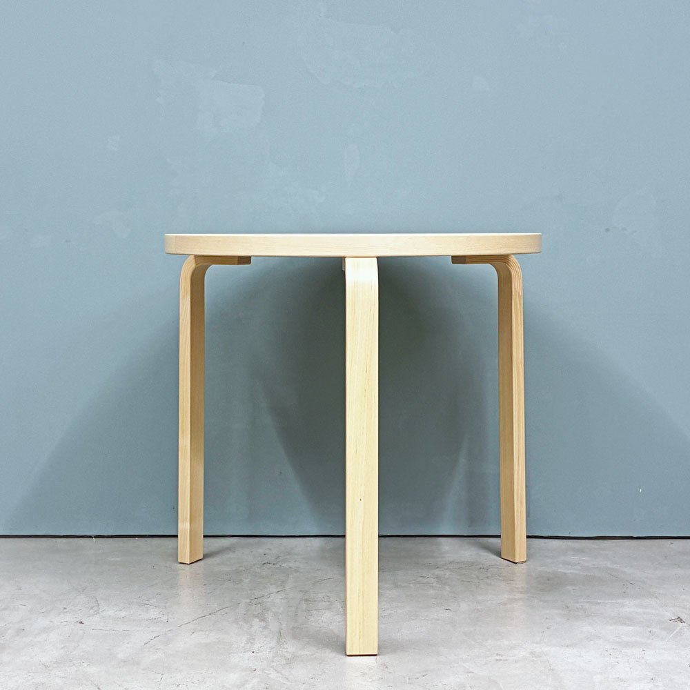 アルテック artek テーブル TABLE 90B ダイニングテーブル リノリウム天板 ペールグレー haluta別注カラー Φ75cm アルヴァ・アアルト ◎