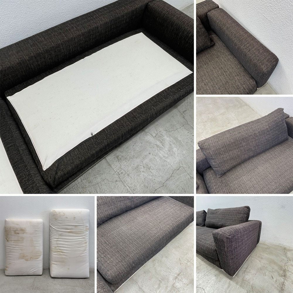 モーダエンカーサ moda en casa インカント incanto カウチソファ 左M+N & 右X+Y カバーリング生地 黒系ミックス色 参考価格～35万円 稀少廃番品 〓