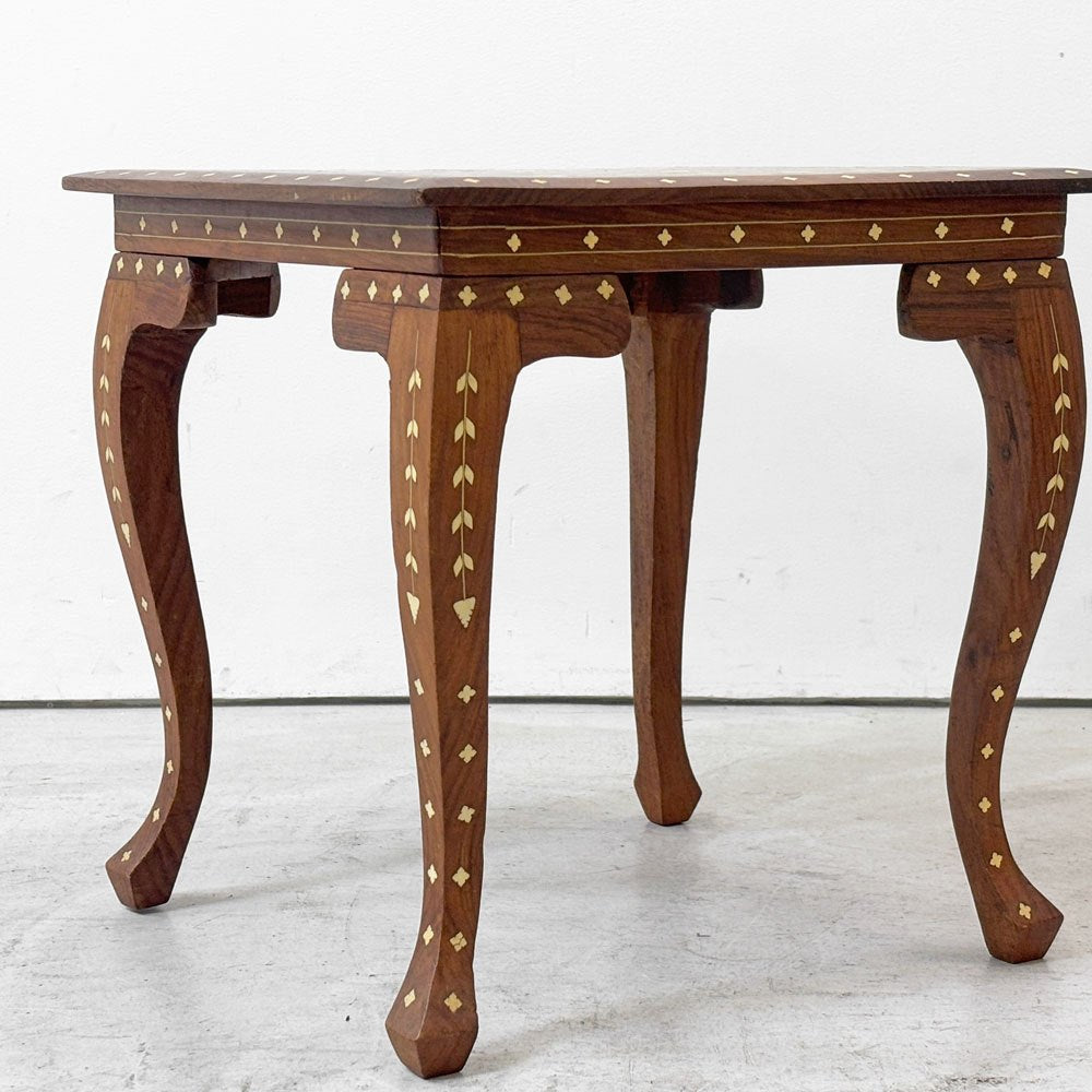 アジアンビンテージスタイル Asian Vintage Style アジアン家具 象嵌 サイドテーブル クラシカルデザイン W40cm ●