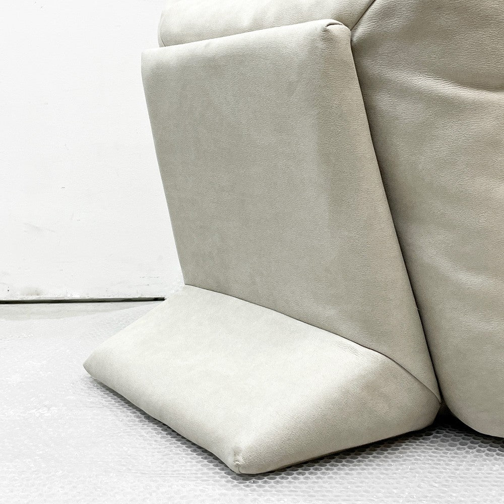 リラックスフォーム RELAX FORM アルフレード ALFREDO ソファ 背クッション ハイタイプ プラチナグレー 置き型クッション レザーテックス H52cm 関家具 展示品 美品 ●