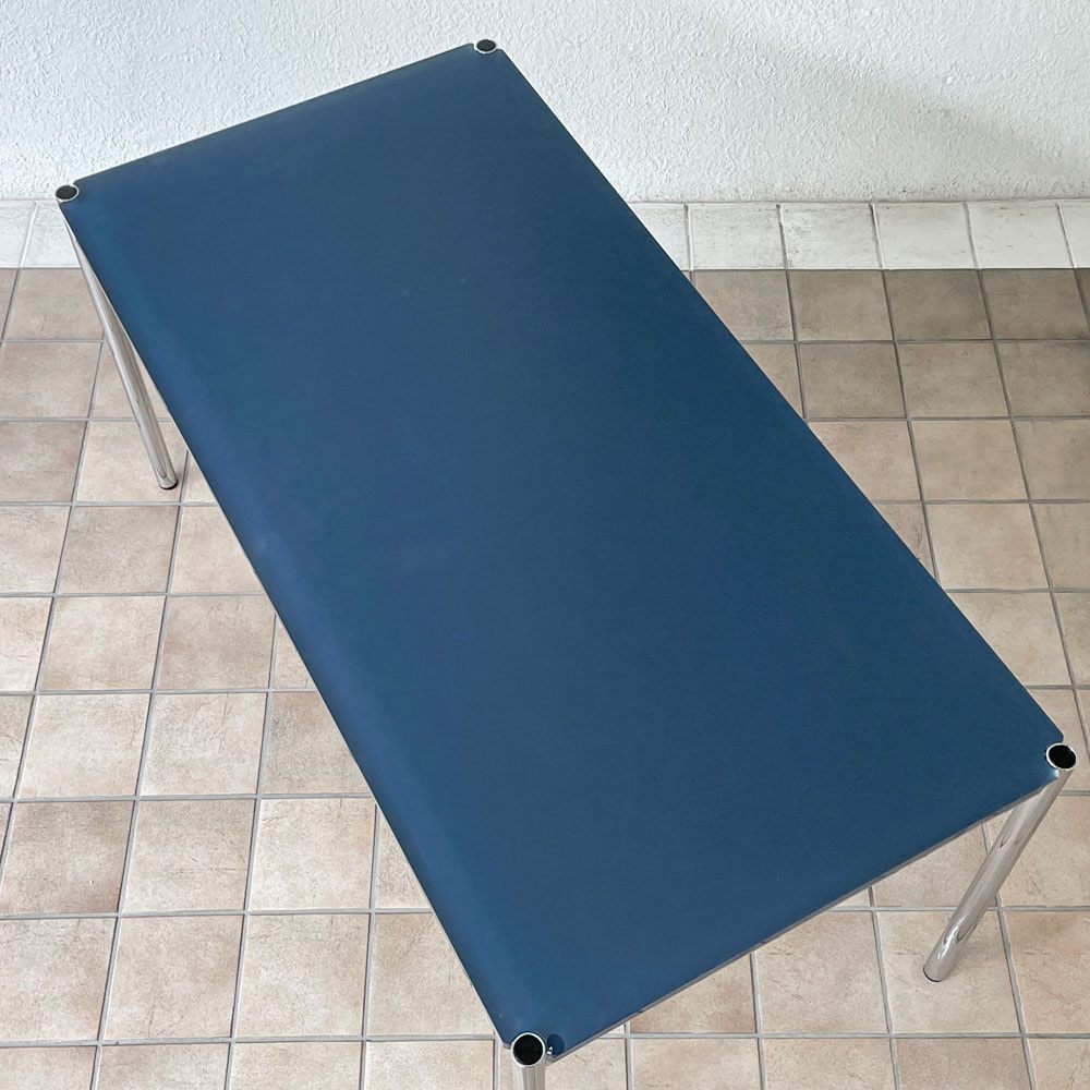 USMハラー USM Haller モジュラーファニチャー Modular Furniture ハラーテーブル ワークテーブル W150 ガラス天板 ブルー系 スイス ◇