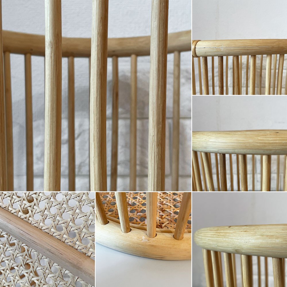 ツルヤ商店 籐バスケット(S) 籐かご ランドリーバスケット Φ38cm 籐源郷 山形工芸品  定価￥16500- ◎